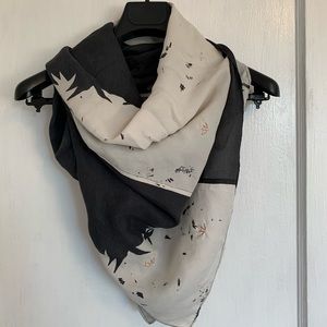 Diesel black gold silk scarf
